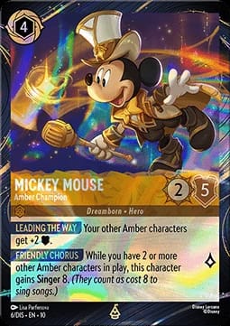Carte Disney Lorcana Mickey Mouse, exclusivité Disneyland Paris