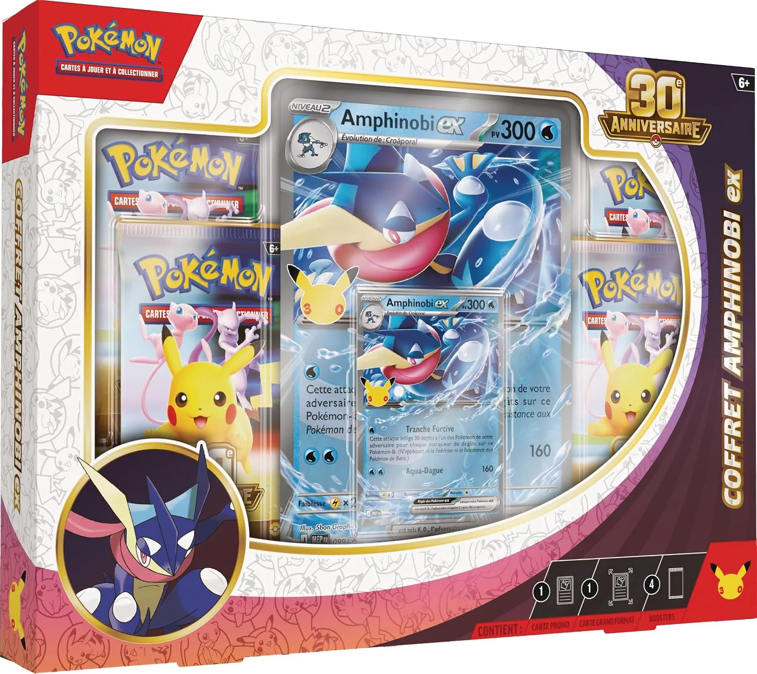 Coffret 30ᵉ Anniversaire Amphinobi-ex (4 boosters, carte grand format)