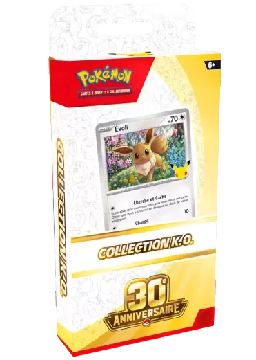 Pack Collection K.O. Pokémon 30 ans avec la carte Évoli