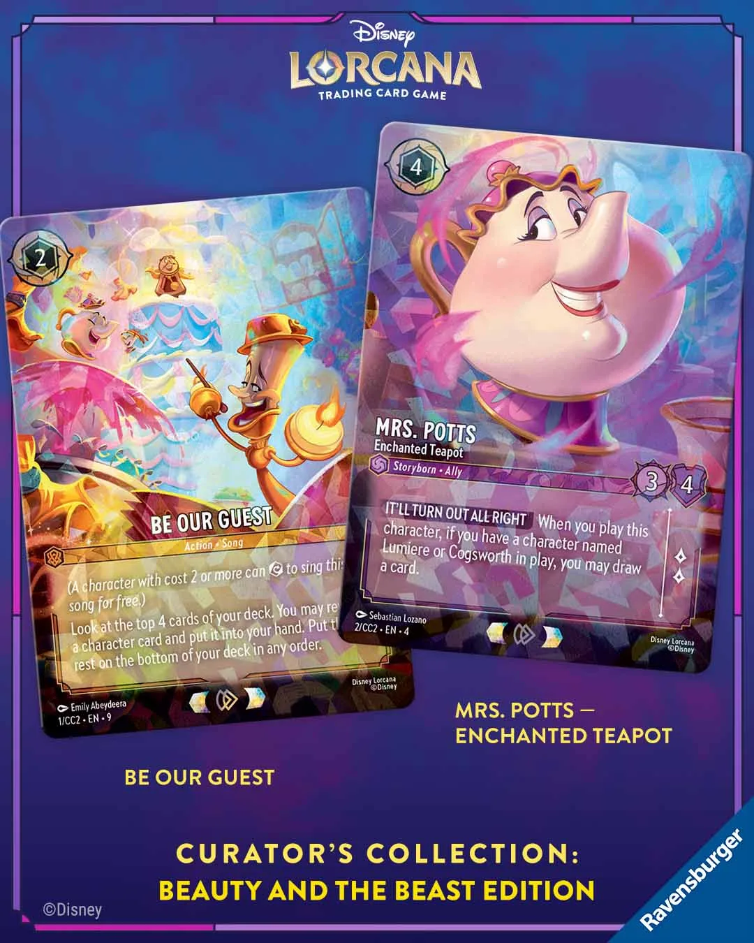 Cartes Be Our Guest et Mme Samovar Lorcana