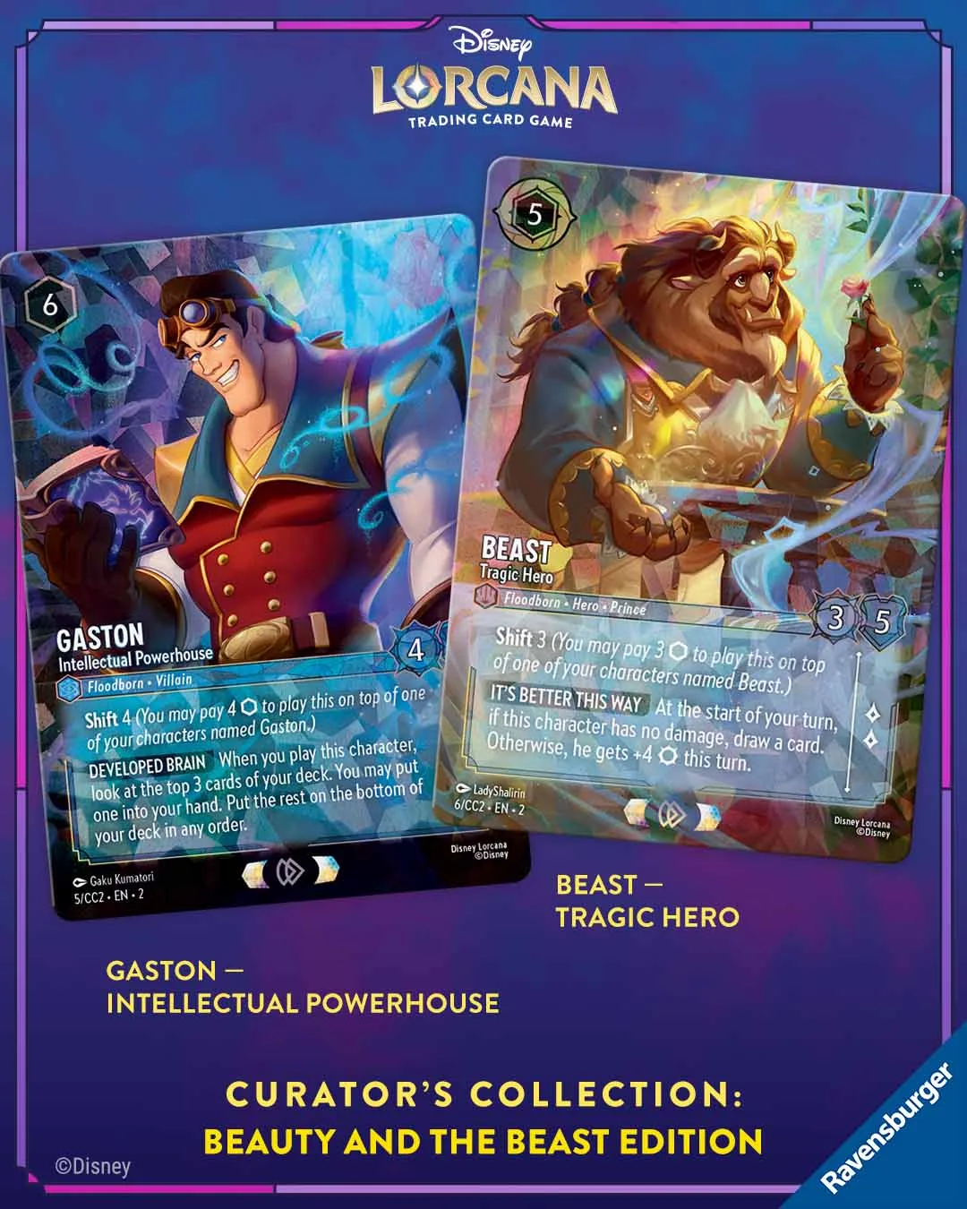 Cartes Gaston et La Bête Lorcana